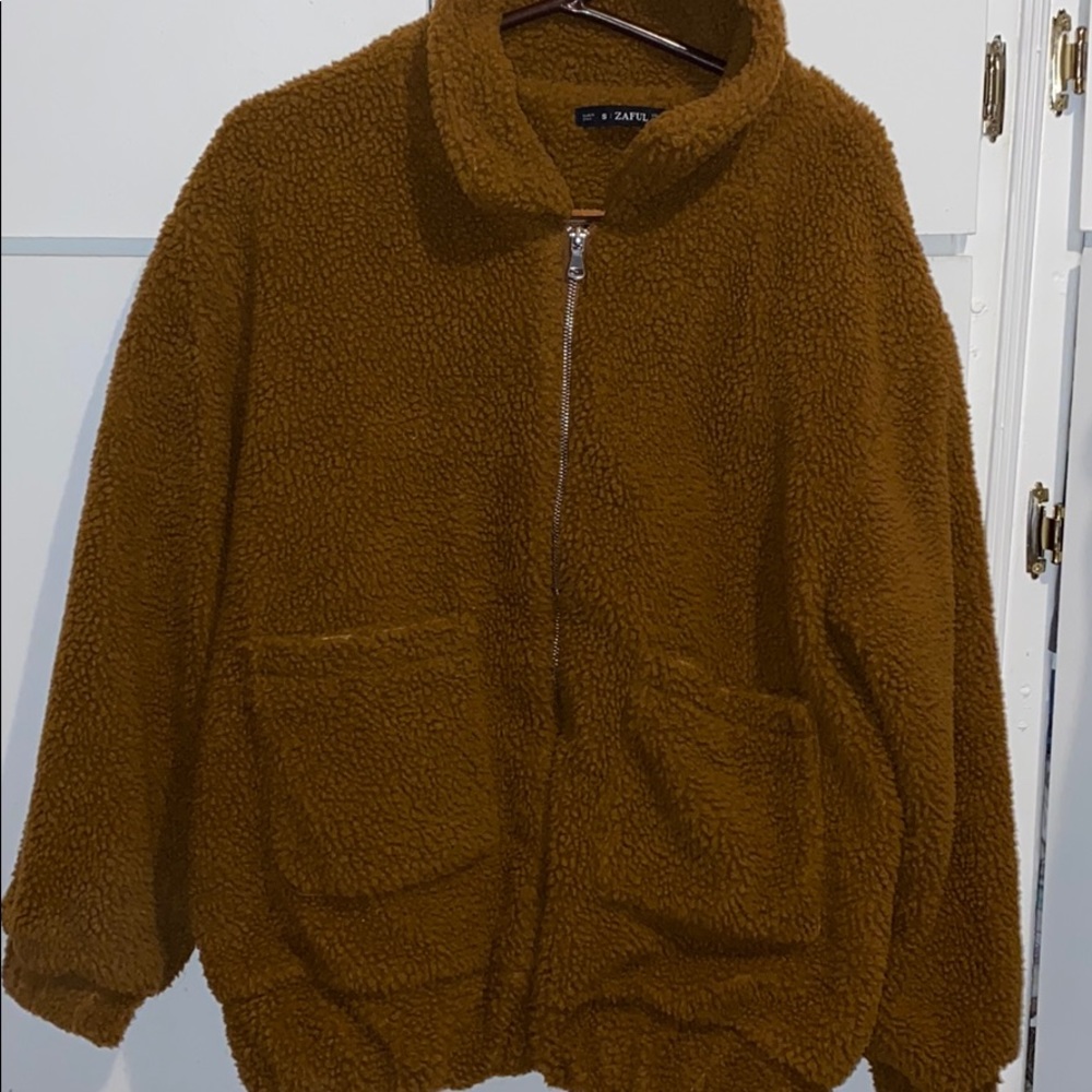 Brown teddy coat